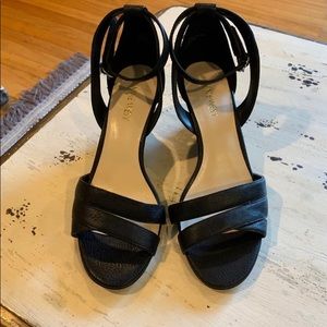 Nine West Black Wedge Heels, like new